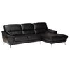 Baxton Studio Townsend Modern Black Full Leather Sectional Sofa with Right Facing Chaise 223-13123-ZORO